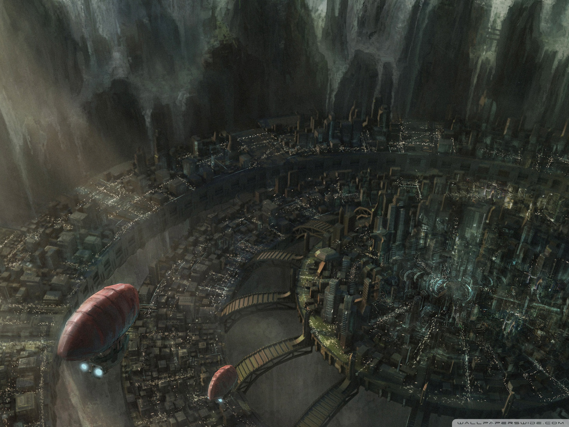 Underground City Sci Fi - HD Wallpaper 