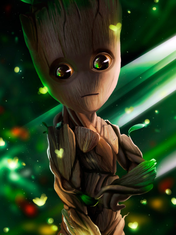 Baby Groot Art Hd Id 11104 In Android Resolutions - Guardians Of The Galaxy Groot Hd - HD Wallpaper 