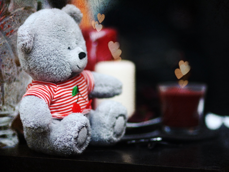 Wallpaper Cute, Teddy Bear, Candles, Hearts, Teddy, - Cute Wallpaper Teddy Bear - HD Wallpaper 