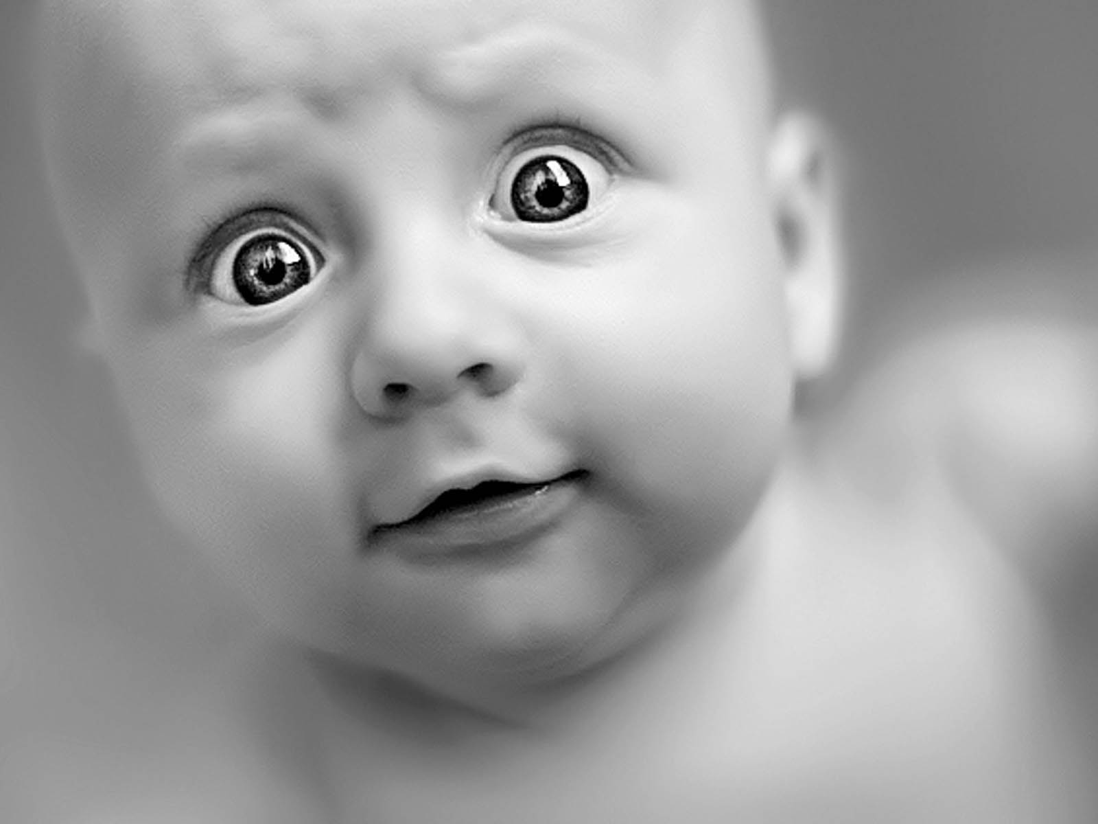 Funny Black And White Baby - HD Wallpaper 