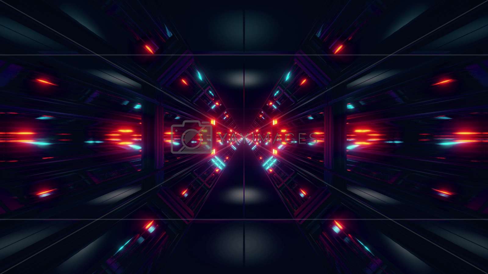 Black Scifi Space Tunnel Background Wallpaper With - Neon - HD Wallpaper 