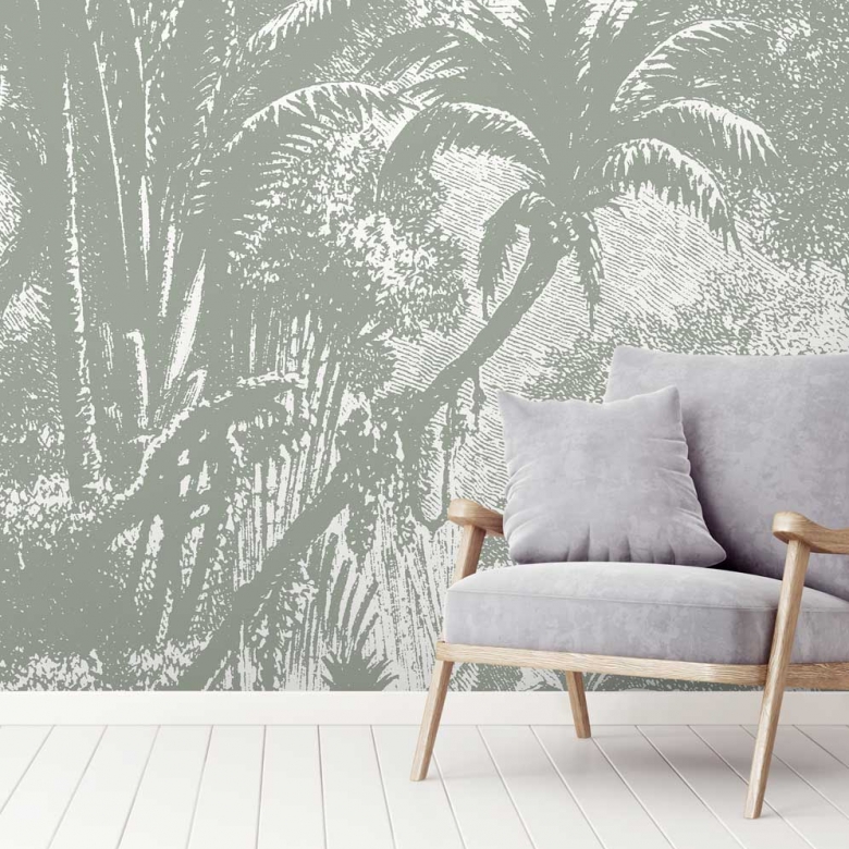 Grey Jungle Mural 780x780 Wallpaper teahub.io