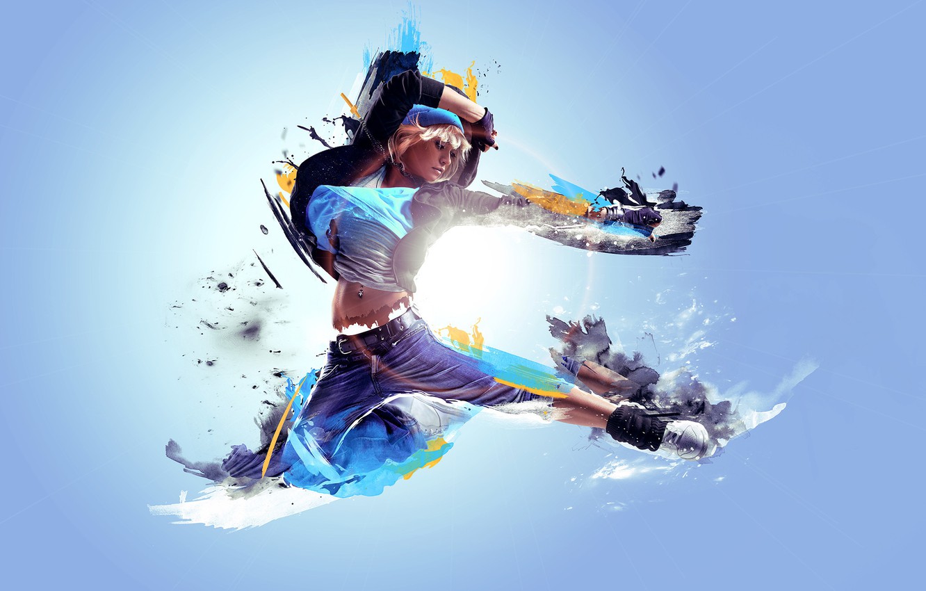 Photo Wallpaper Lights, Abstract, White, Black, Flying, - Hip Hop Dancer Girl Wallpaper Hd - HD Wallpaper 
