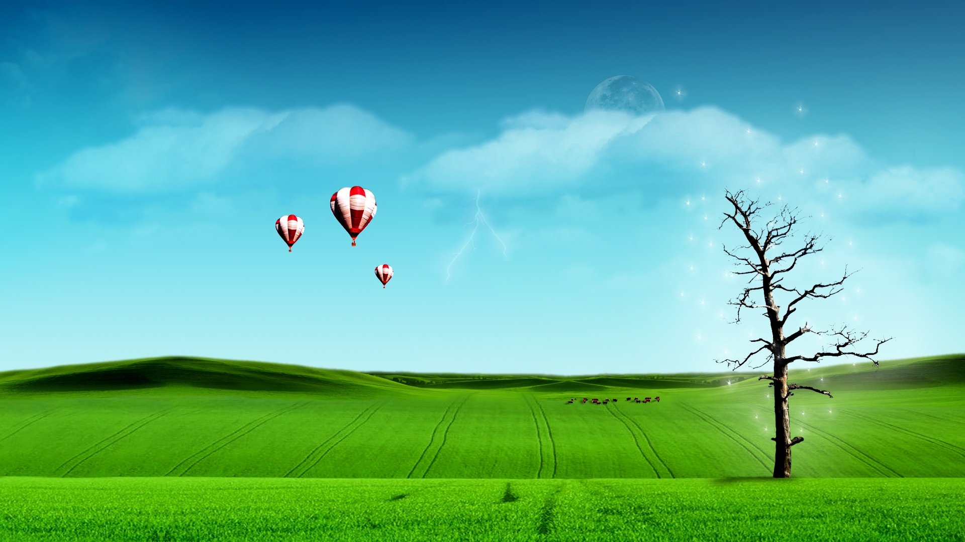 Free Download Hot Air Balloon Wallpaper Id - Graphic Design - HD Wallpaper 