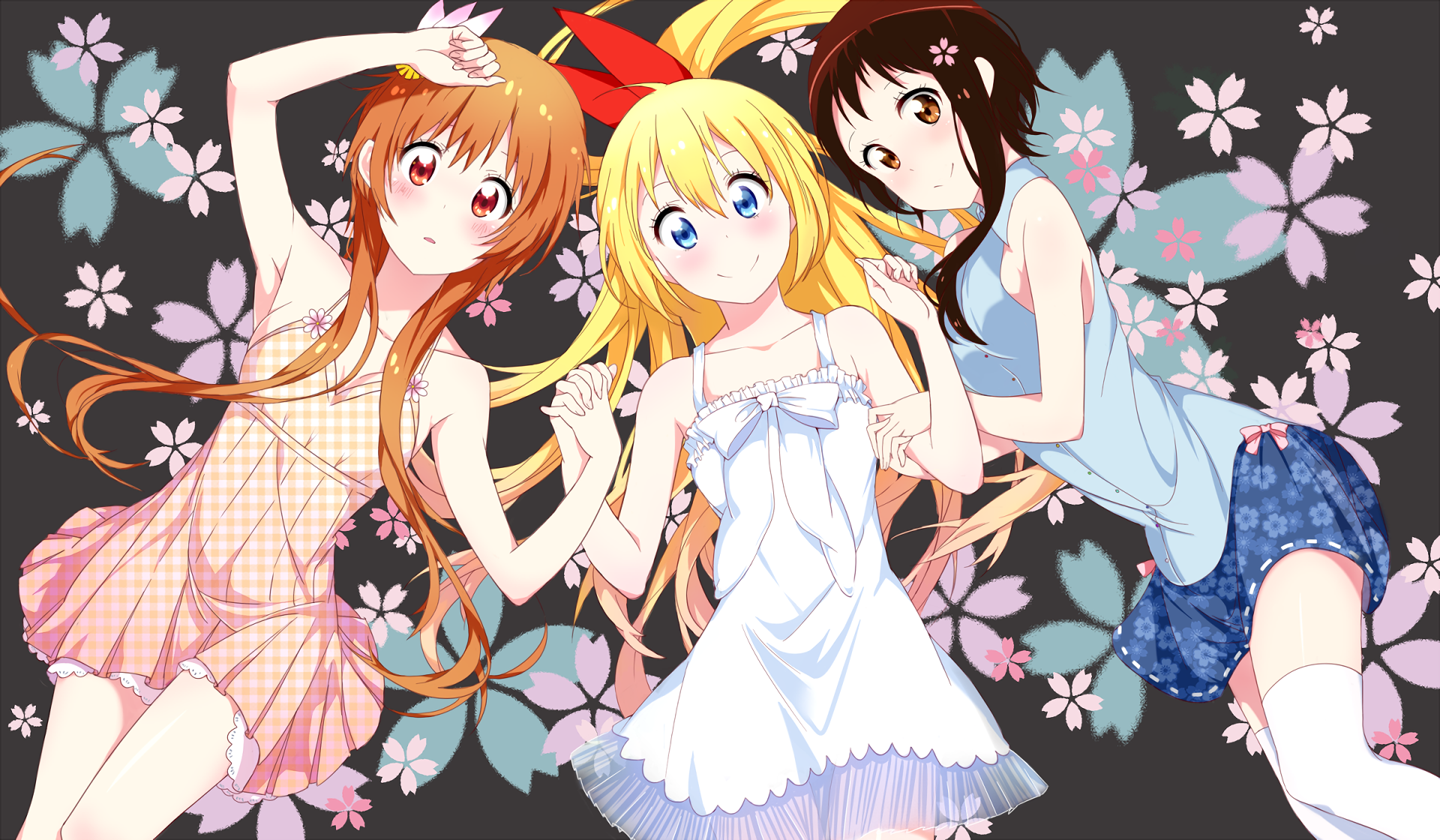 3 Cute Anime Girls - HD Wallpaper 