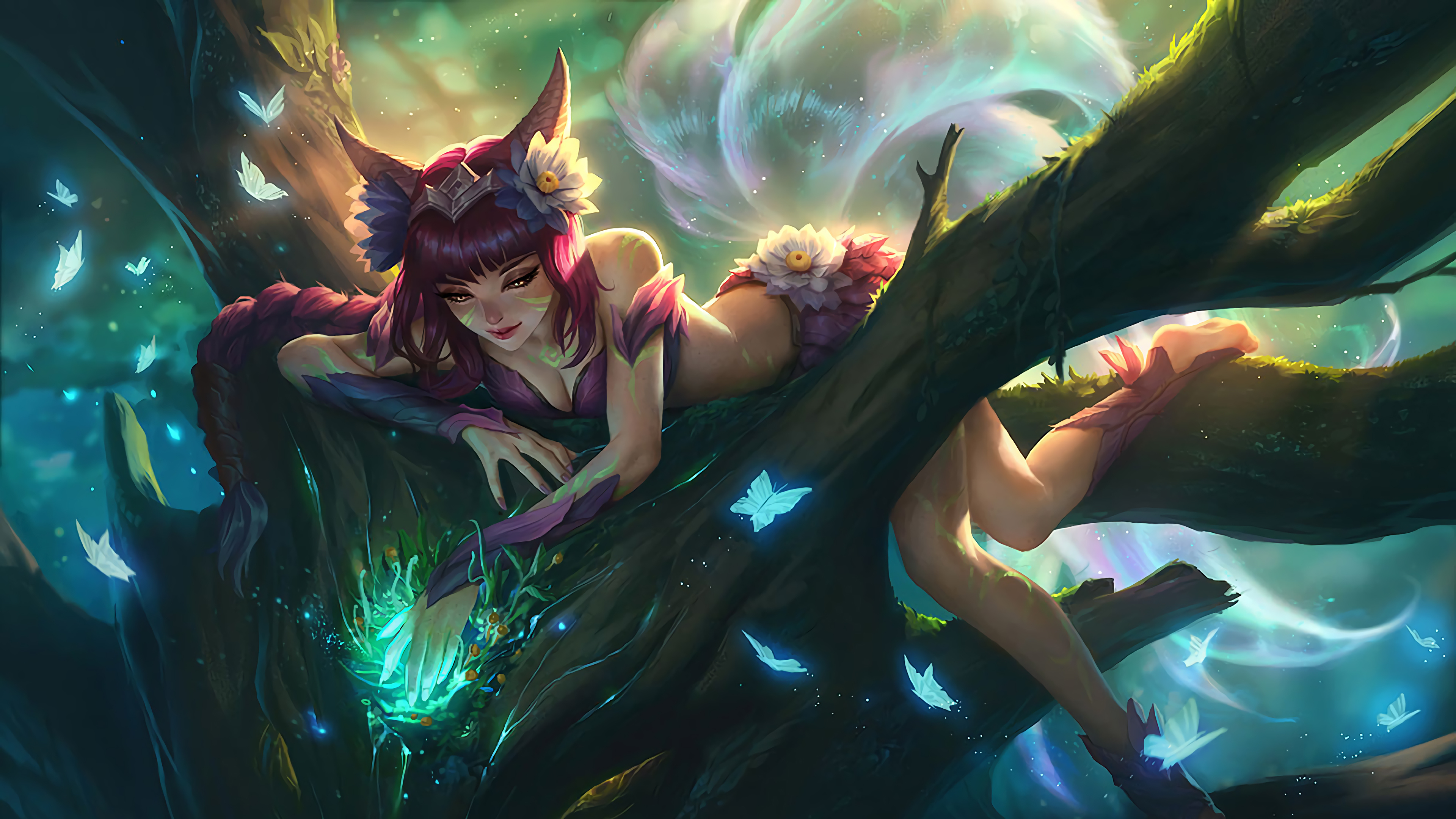 Elderwood Ahri Splash Art - HD Wallpaper 