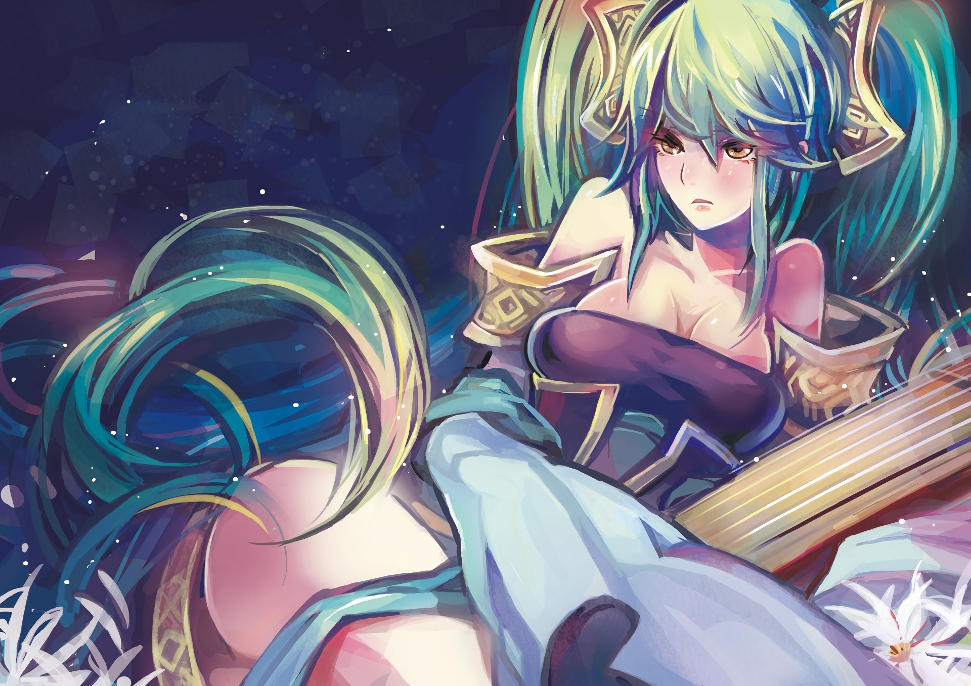 Sona By 猫小渣 Hd Wallpaper Fan Art Artwork League Of - League Of Legends Sona Fanart - HD Wallpaper 