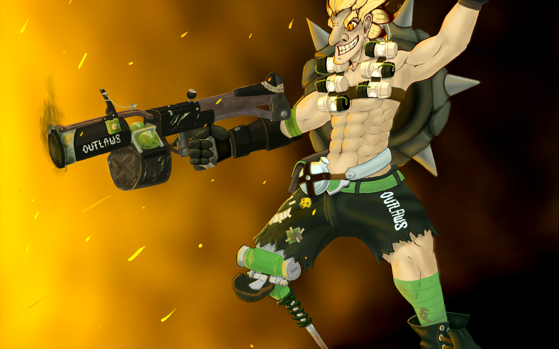 Junkrat Desktop Wallpaper - Houston Outlaws Junkrat - HD Wallpaper 