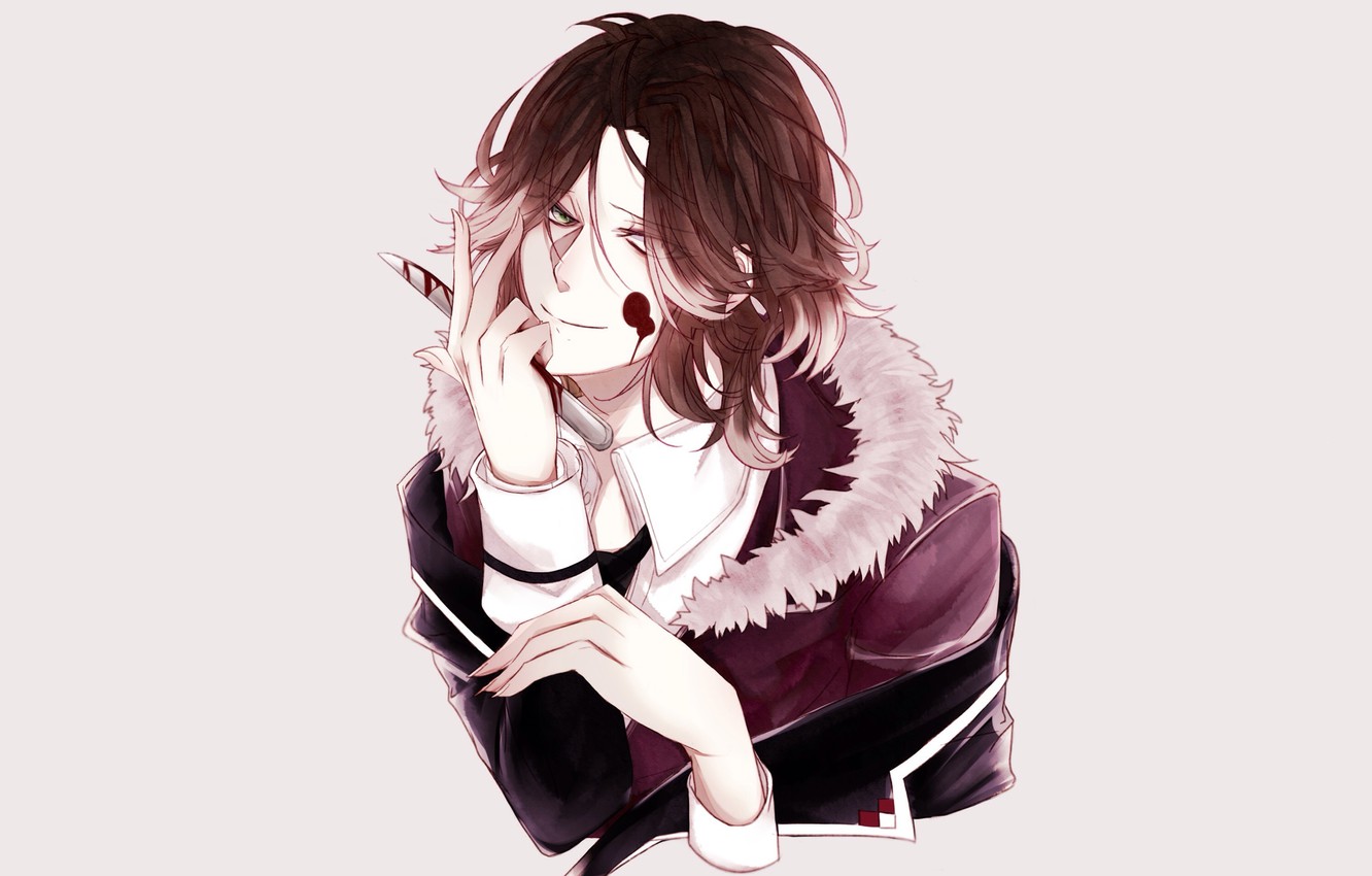 Photo Wallpaper Blood, Anime, Art, Knife, Vampire, - Аниме Кровь Дьявольские Возлюбленные - HD Wallpaper 