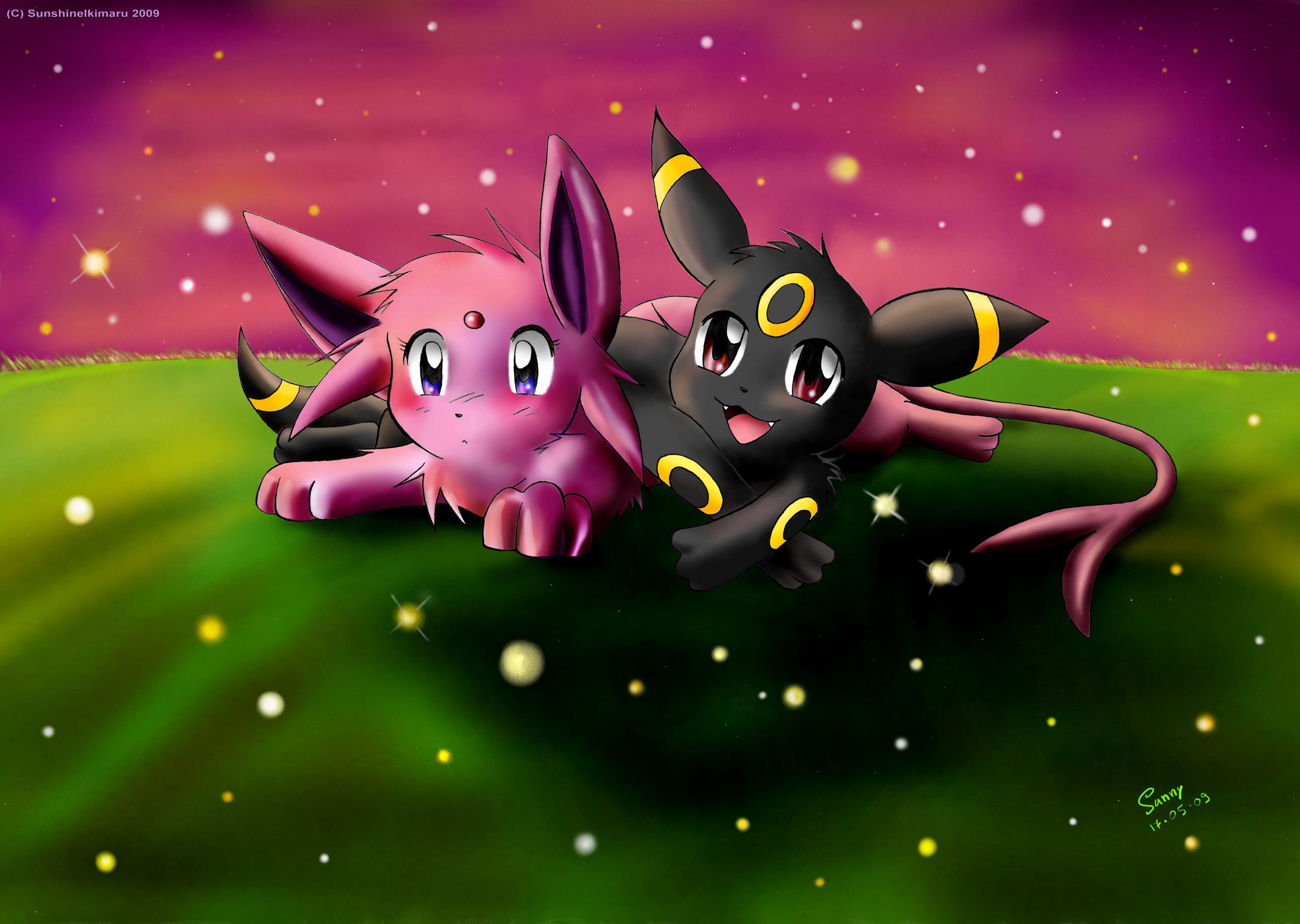 Espeon And Umbreon Background - HD Wallpaper 