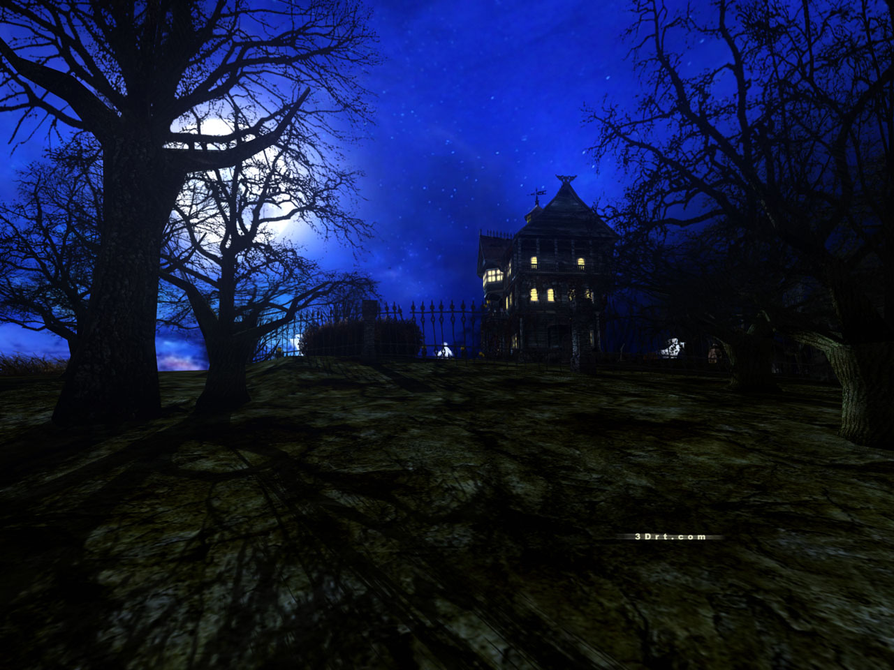 Spooky Forest Haunted House - HD Wallpaper 