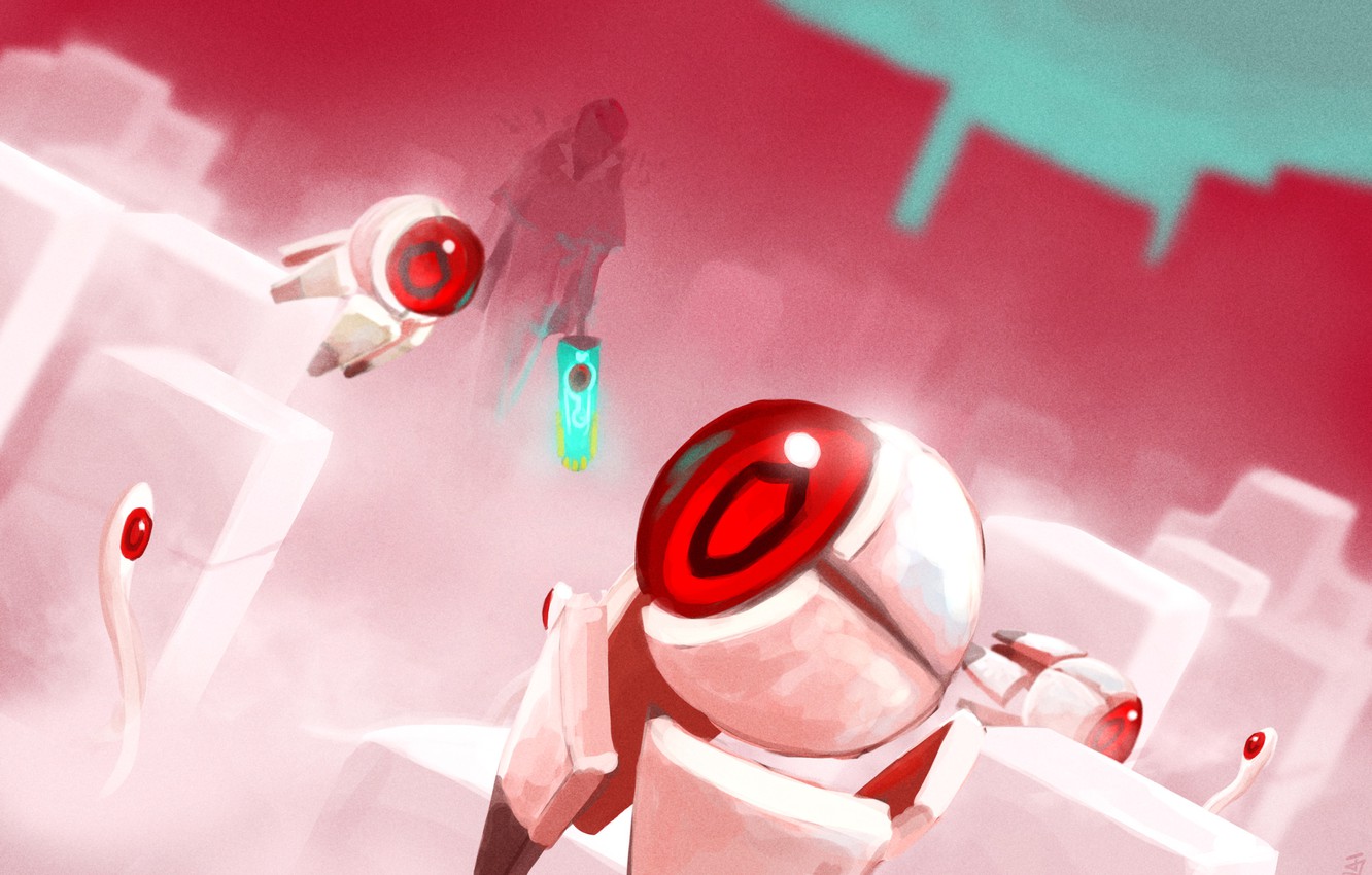 Photo Wallpaper Girl, Sword, Silhouette, Art, Red, - Transistor Game Enemies - HD Wallpaper 