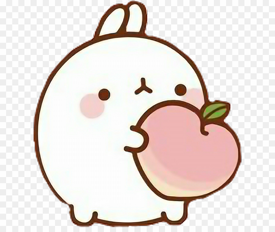 Molang Peach Png Desktop Wallpaper Clipart - Kawaii Peach - HD Wallpaper 