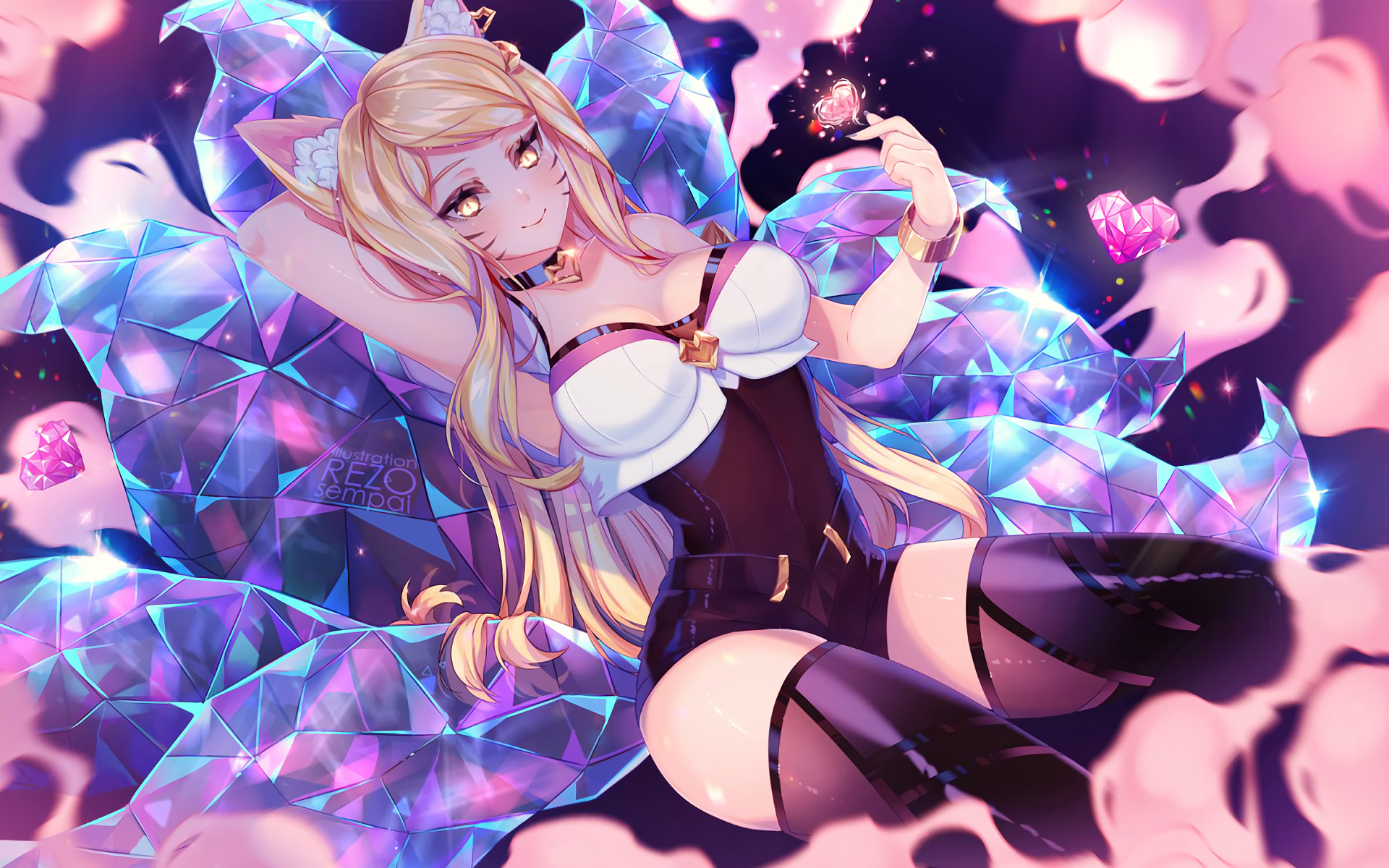 K/da Ahri By Batrez Hd Wallpaper Background Fan Art - League Of Legends Ahri K Da - HD Wallpaper 