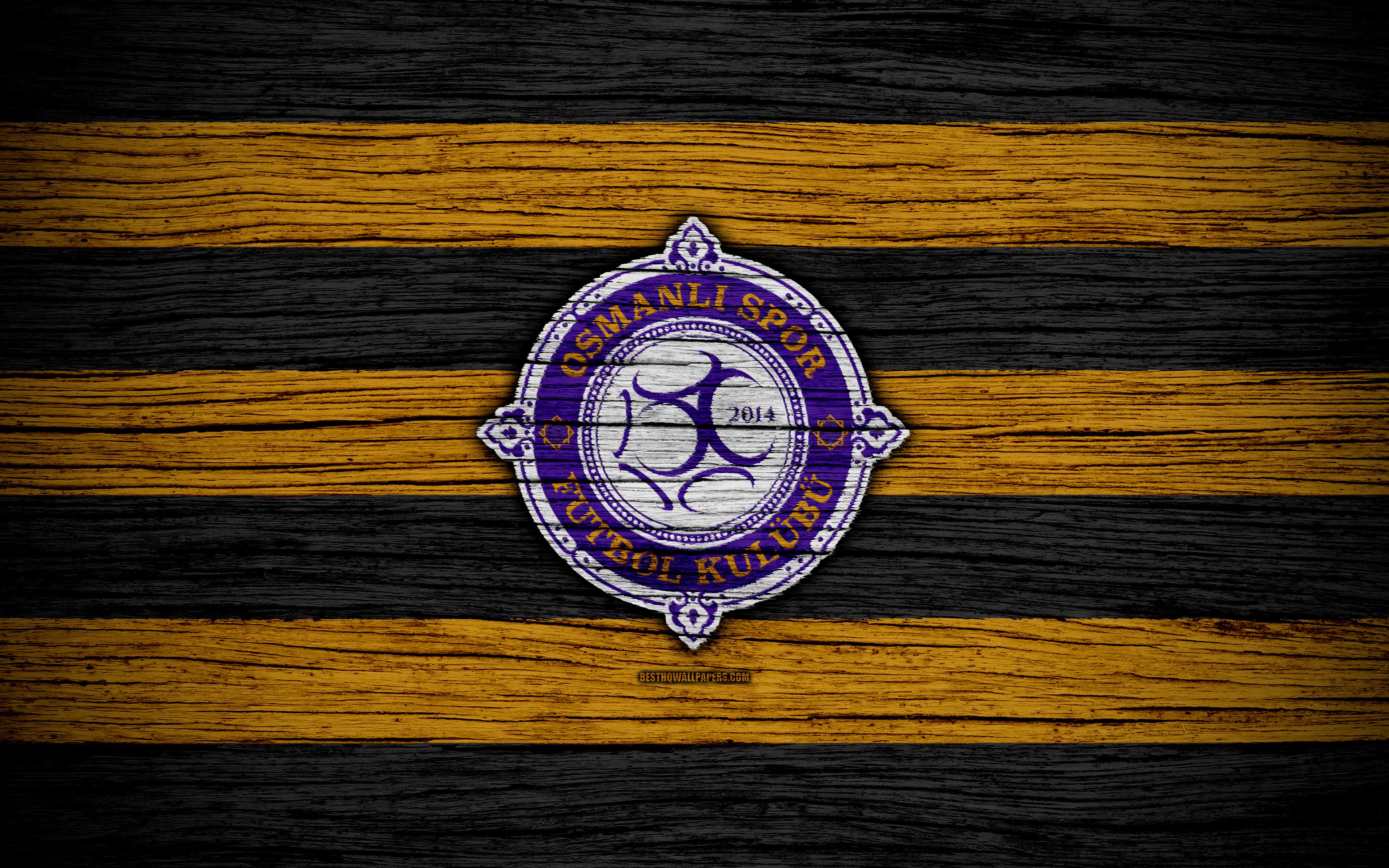 Osmanlispor, 4k, Turkey, Wooden Texture, Super Lig, - Emblem - HD Wallpaper 