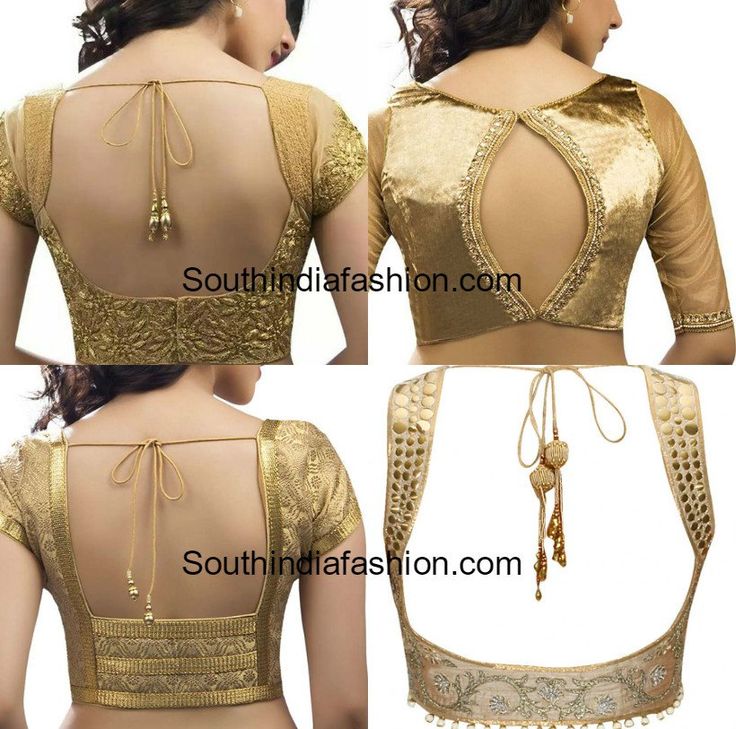 Golden Indian Blouse Neck Designs - Gold Saree Blouse Design - HD Wallpaper 