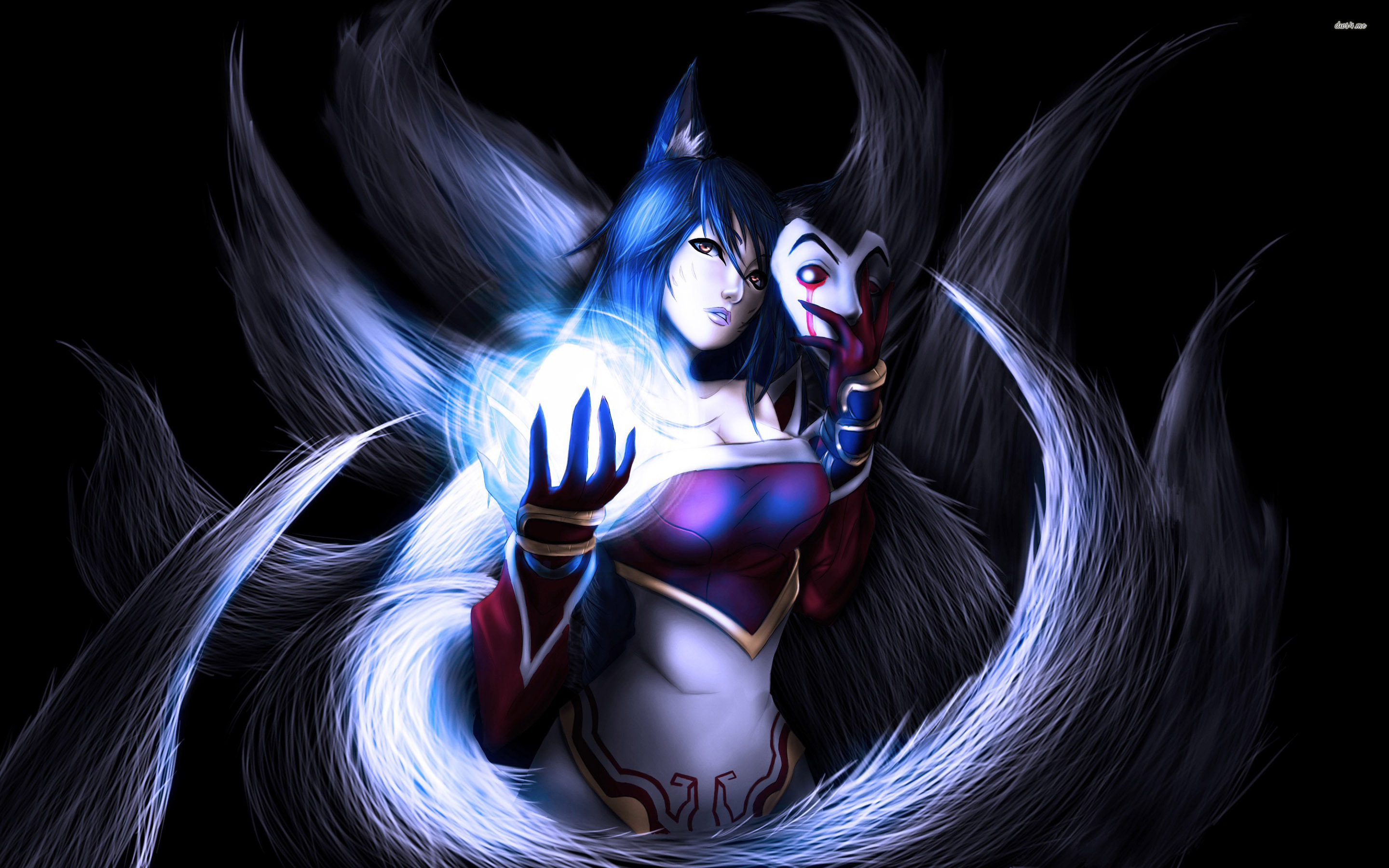 Ahri Wallpaper Phone Dark - HD Wallpaper 