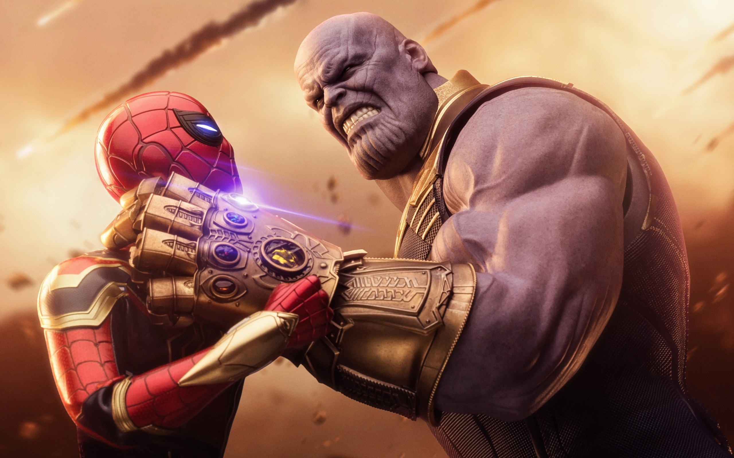 Wallpaper Of Avengers, Infinity War, Spider-man, Thanos - Infinity War Spider Man Thanos - HD Wallpaper 