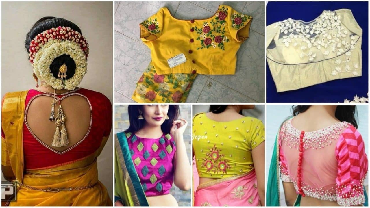 Blouse Back Neck Designs - Simple Blouse Back Design - HD Wallpaper 