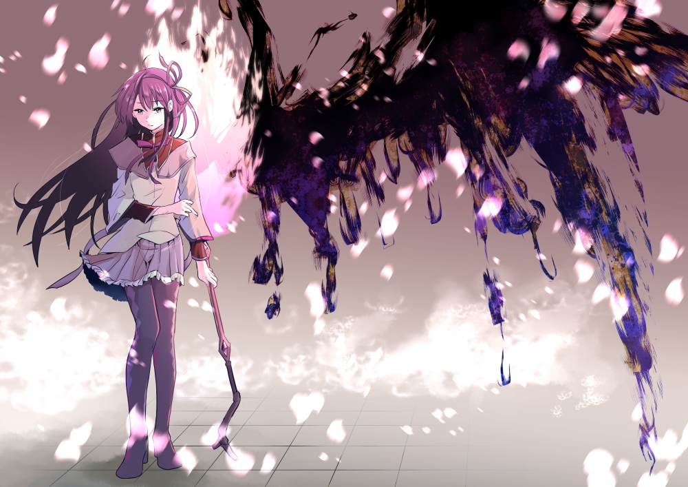 Mahou Shoujo Madoka Magica, Homura Akemi, Petals, Soul - Madoka Homura - HD Wallpaper 