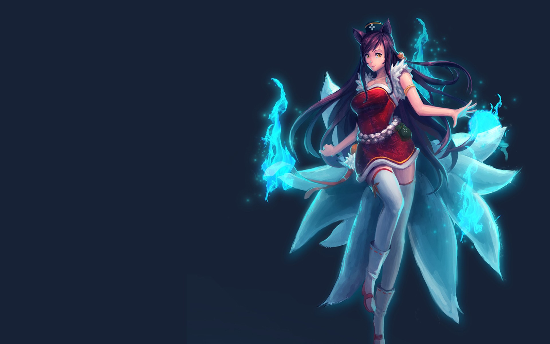 Wallpaper - League Of Legends Character Ahri - HD Wallpaper 