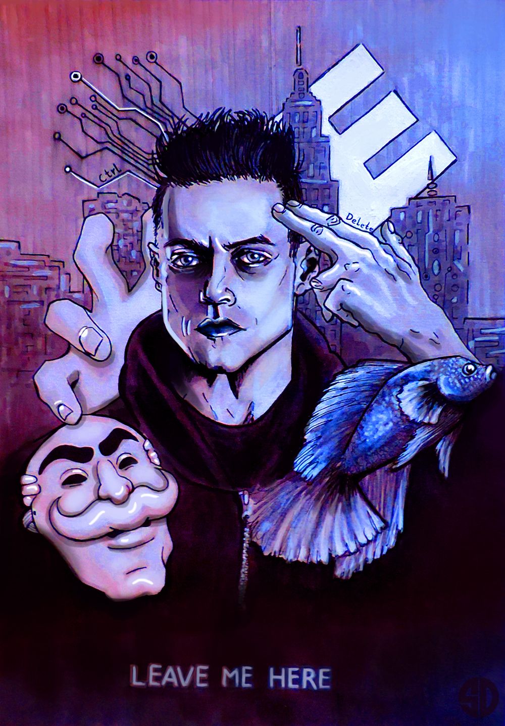 Mr Robot Art - HD Wallpaper 