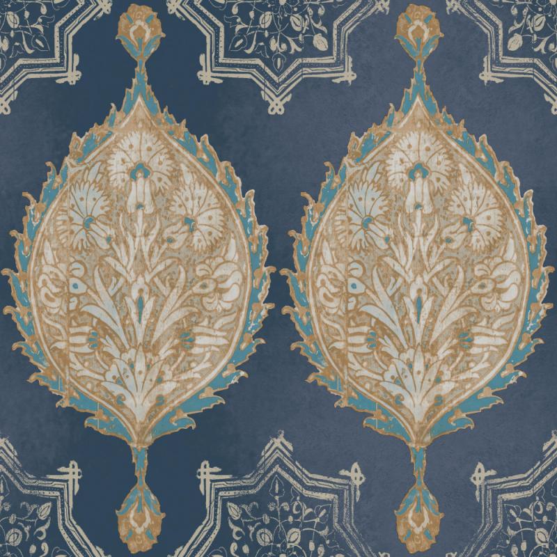 Henna Palm Ogee Ve7021 York Wallpaper Ve7021 - Wallpaper Patina Vie Henna Palm Ogee York Wallcoverings - HD Wallpaper 
