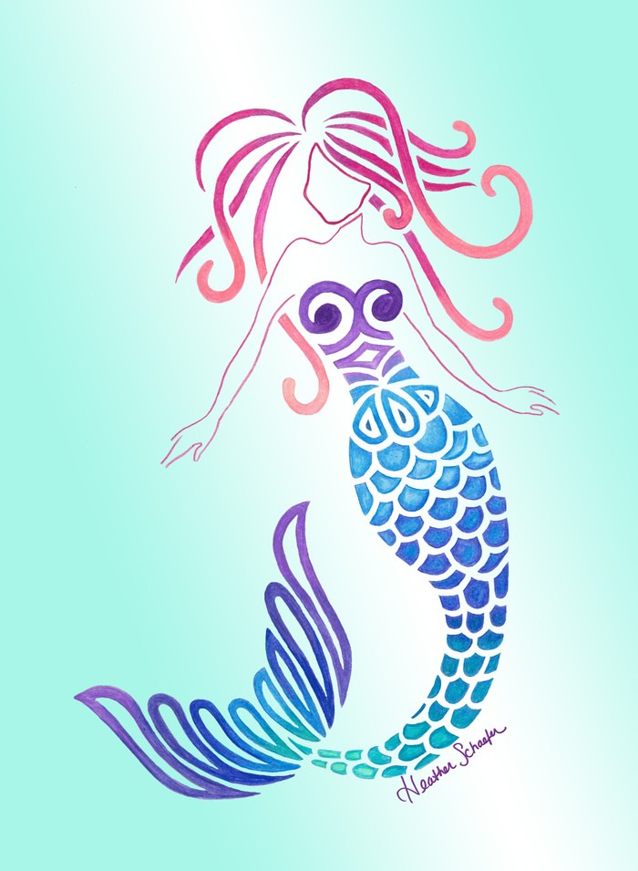 Tribal Mermaid - HD Wallpaper 