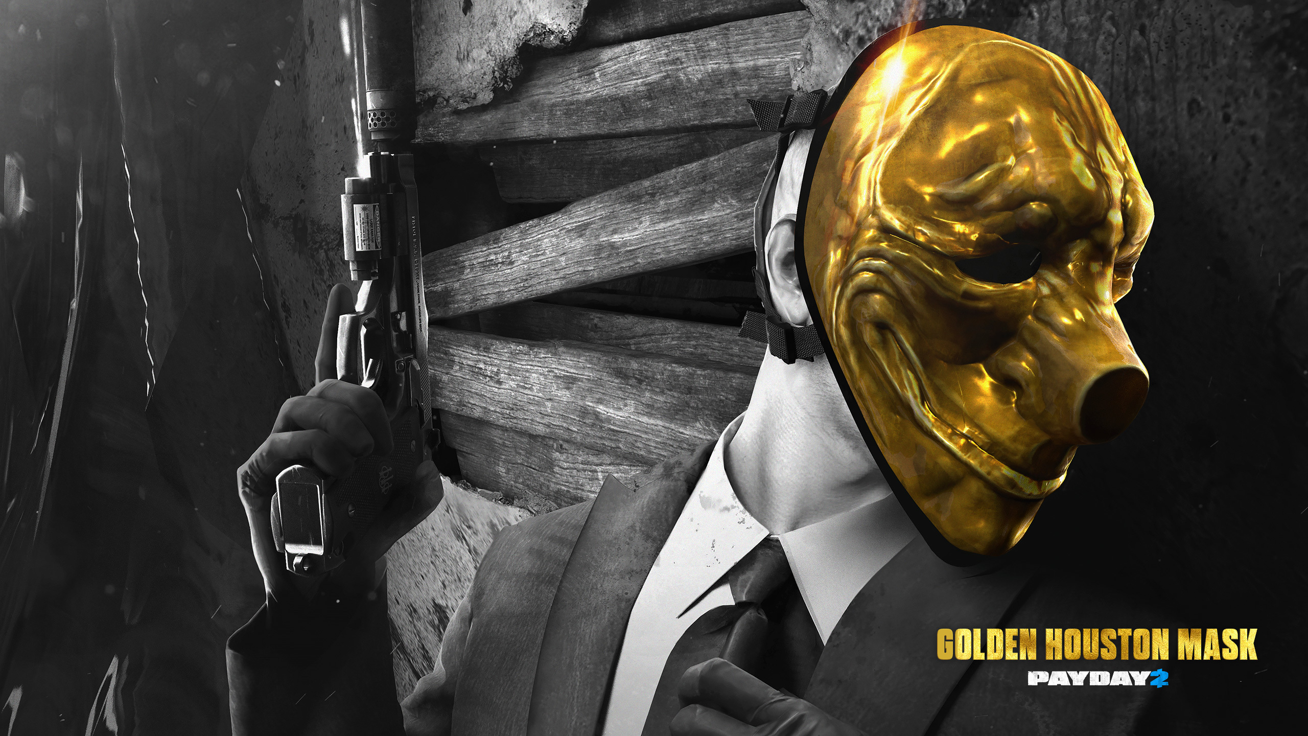 Payday 2 Golden Houston Mask - HD Wallpaper 