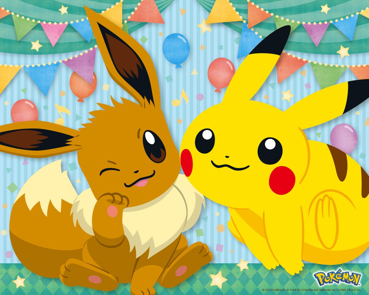 Pikachu Eevee Happy Birthday - HD Wallpaper 