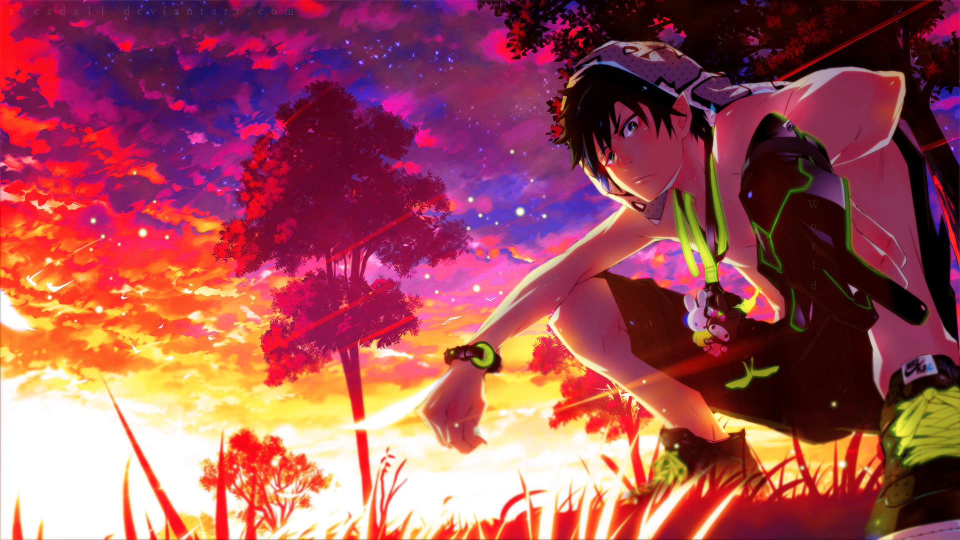 Ao No Exorcist, Rin Okumura, Scenic, Blue Exorcist - Ao No Exorcist Wallpaper Hd - HD Wallpaper 