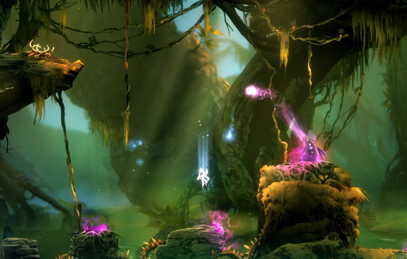 Photo Wallpaper Nature, Indie, Ori And The Blind Forest - Обои На Рабочий Стол Ori And The Blind Forest - HD Wallpaper 