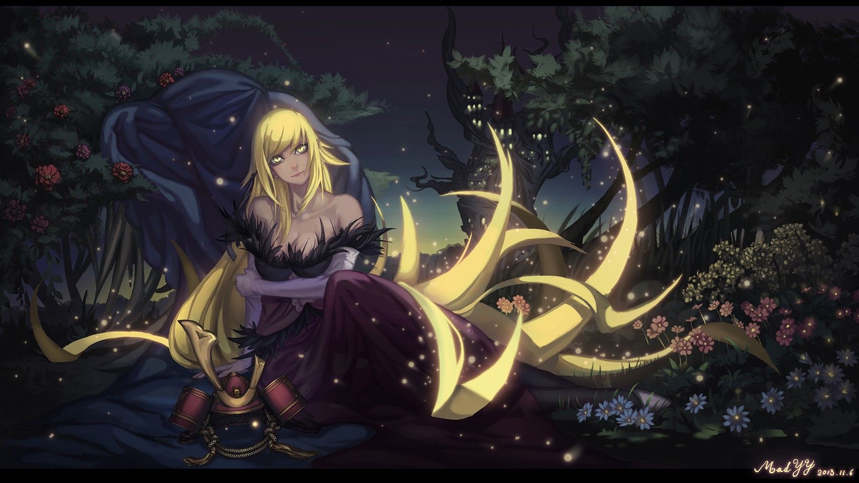 Anime Yellow Demon Girl - HD Wallpaper 