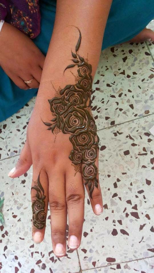 Easy Rose Mehendi Design Arabic - HD Wallpaper 