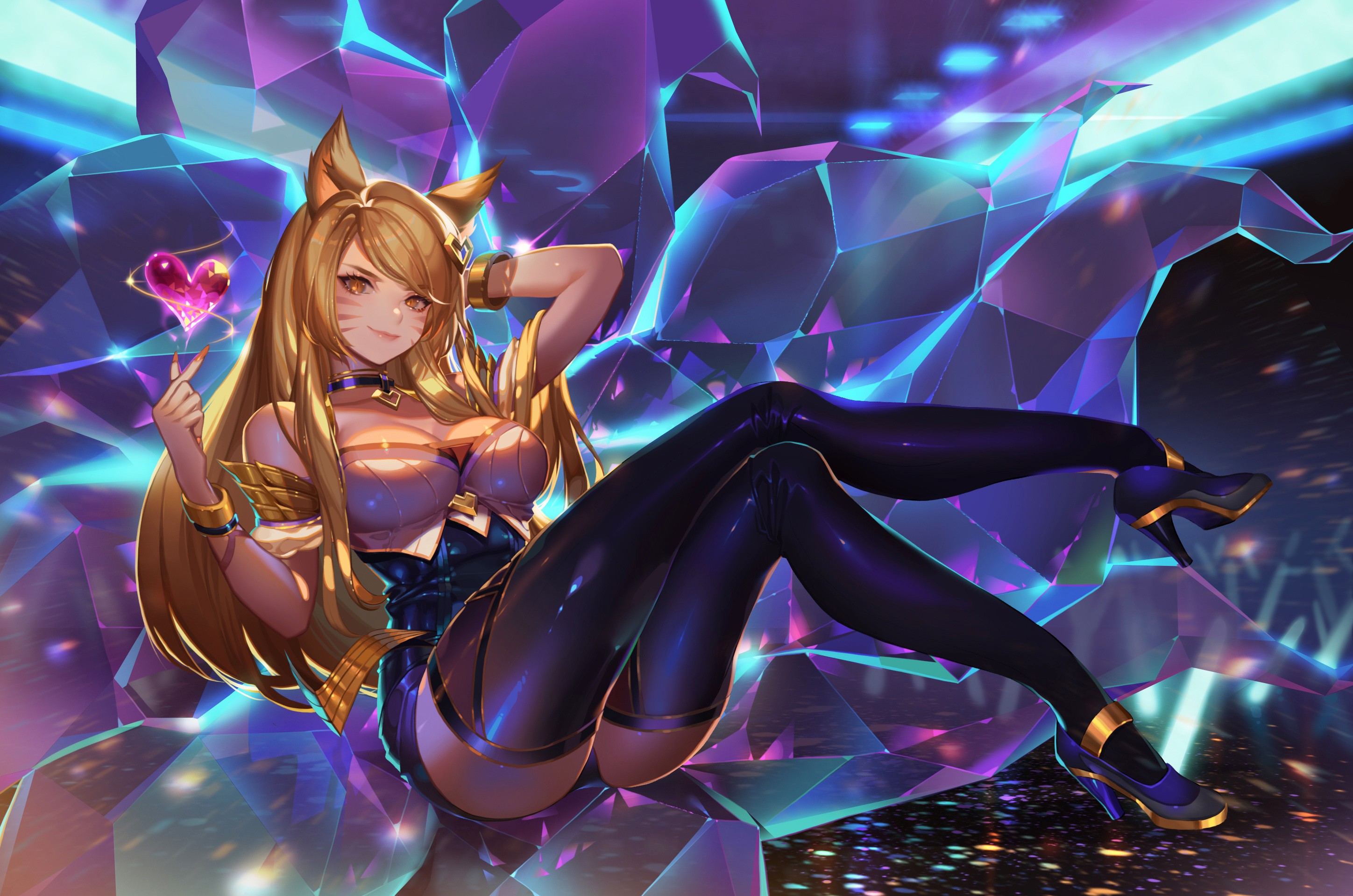 K/da Ahri By Orange Sekaii Hd Wallpaper Background - League Of Legends Kda Hot - HD Wallpaper 