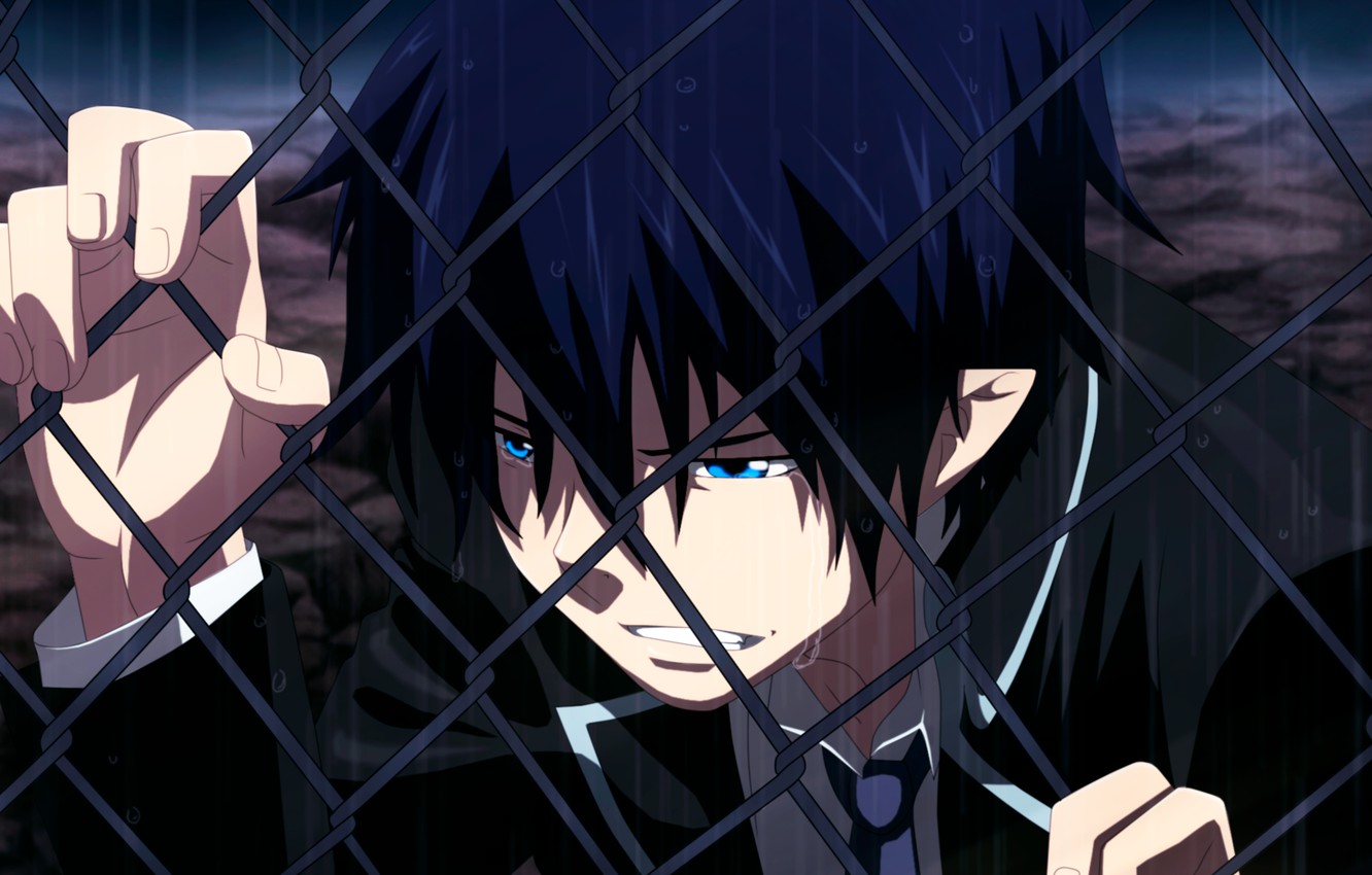 Photo Wallpaper Rain, Tears, Rin Okumura, Blue Exorcist, - Ao No Exorcist Op Hd - HD Wallpaper 