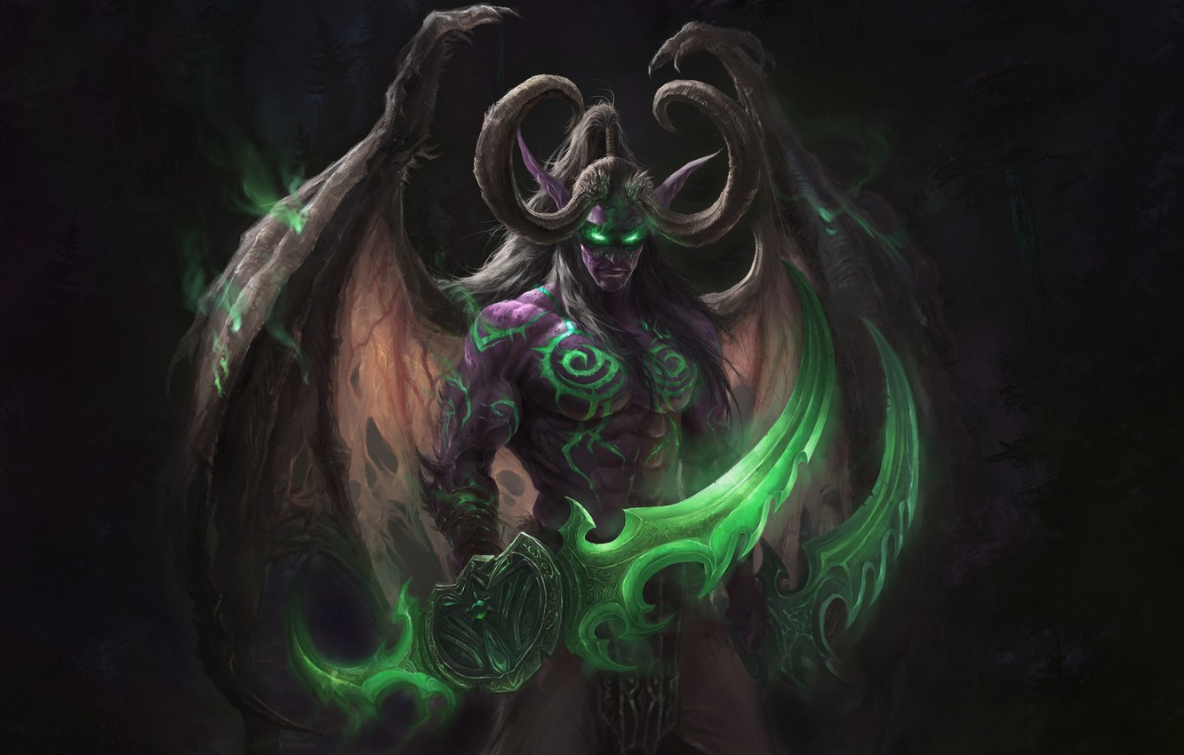 Photo Wallpaper The Game, Illidan, The Demon, Wow, - Wow Demon Hunter Art - HD Wallpaper 