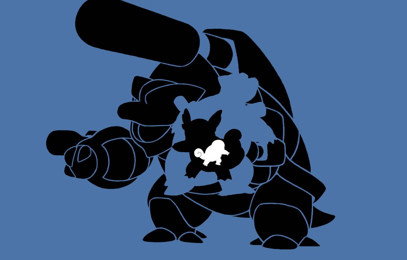 Photo Wallpaper Water, Blue, Turtle, Gun, Water, Fangs, - Squirtle Wartortle Blastoise - HD Wallpaper 