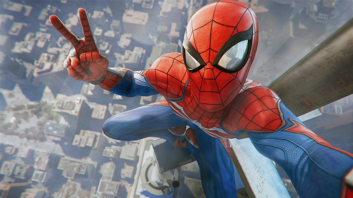 2018 Spider Man Selfies Hd Game Poster2018 - Ps4 Spiderman Photo Mode - 1366x768  Wallpaper 