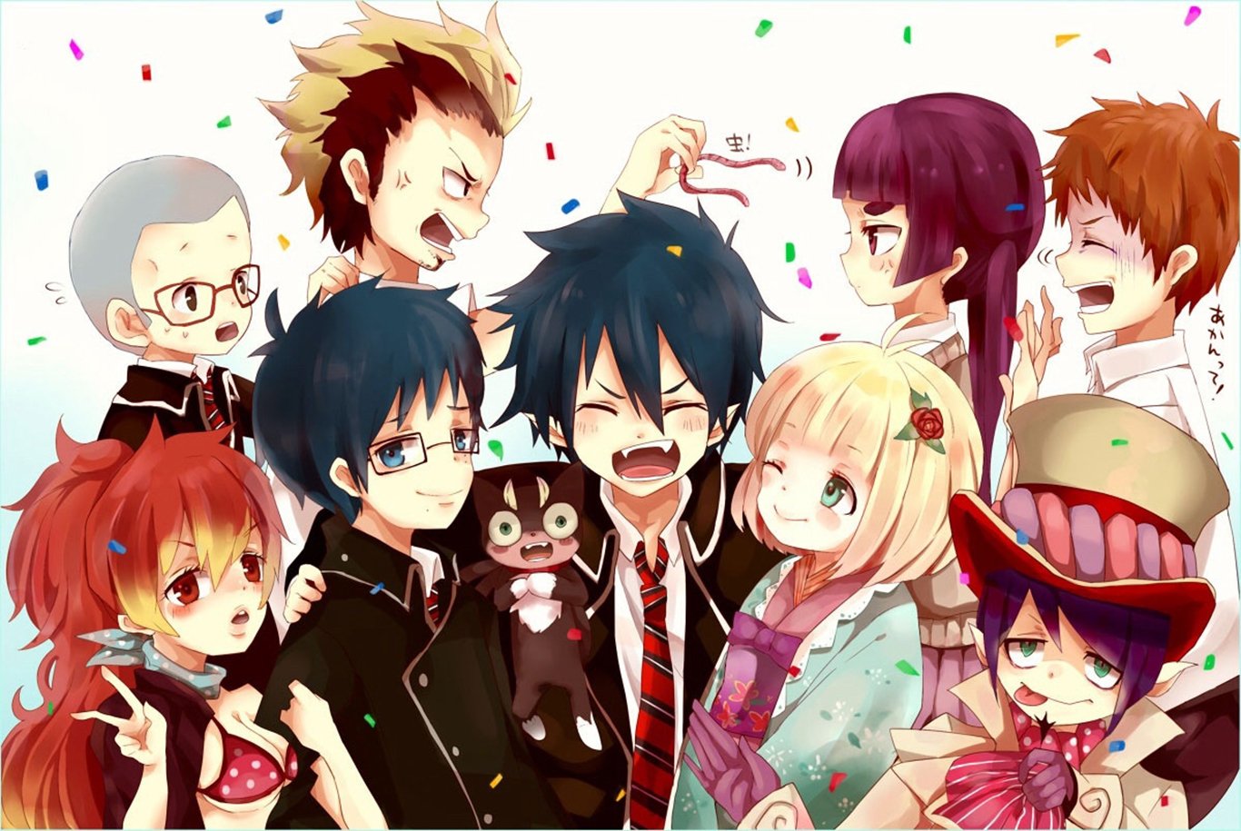 Anime Chibi Blue Exorcist - HD Wallpaper 