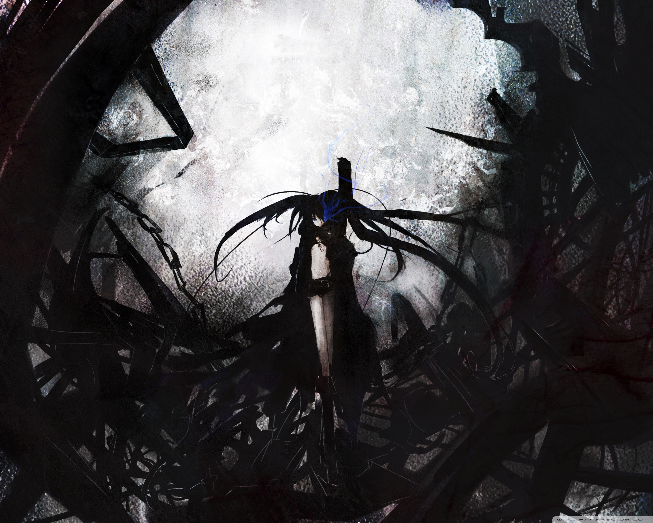 Dual Monitor Wallpaper Black Rock Shooter - HD Wallpaper 