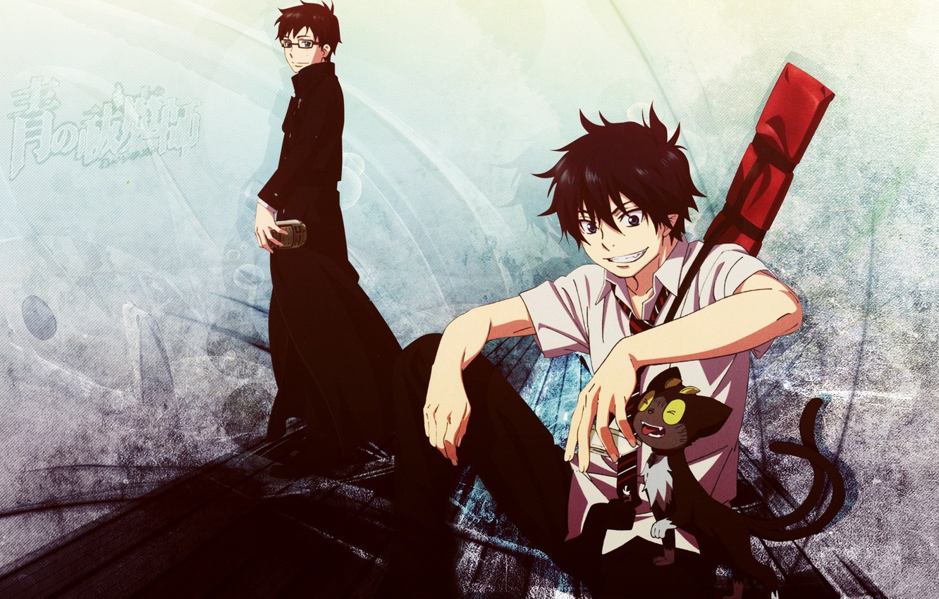 Photo Wallpaper Anime, Art, Guy, Brothers, Ao No Exorcist, - Exorcist Wallpaper Rin Okumura From Blue - HD Wallpaper 