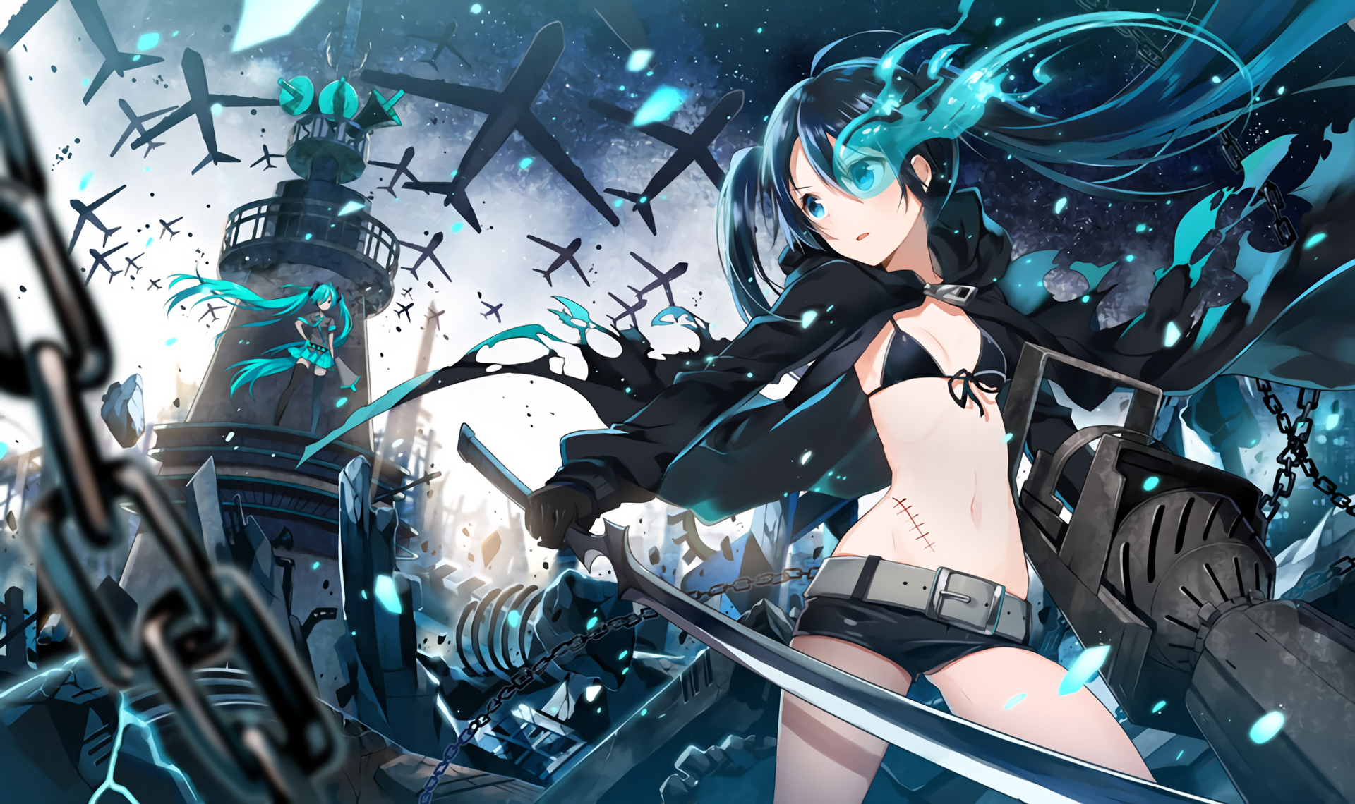 Hatsune Miku Black Rock Shooter - HD Wallpaper 