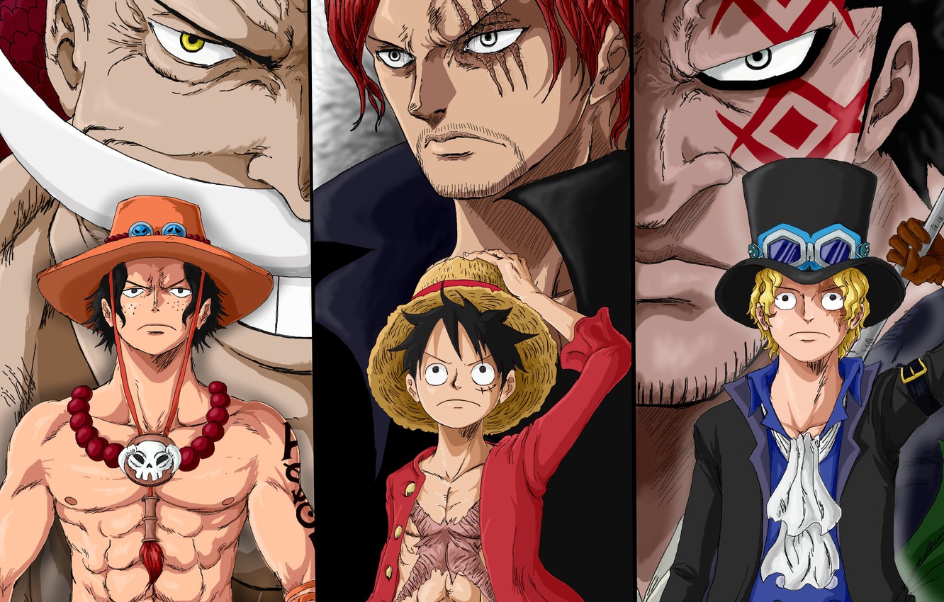 Photo Wallpaper Sake, One Piece, Pirate, Hat, Anime, - One Piece Ace Luffy Sabo - HD Wallpaper 