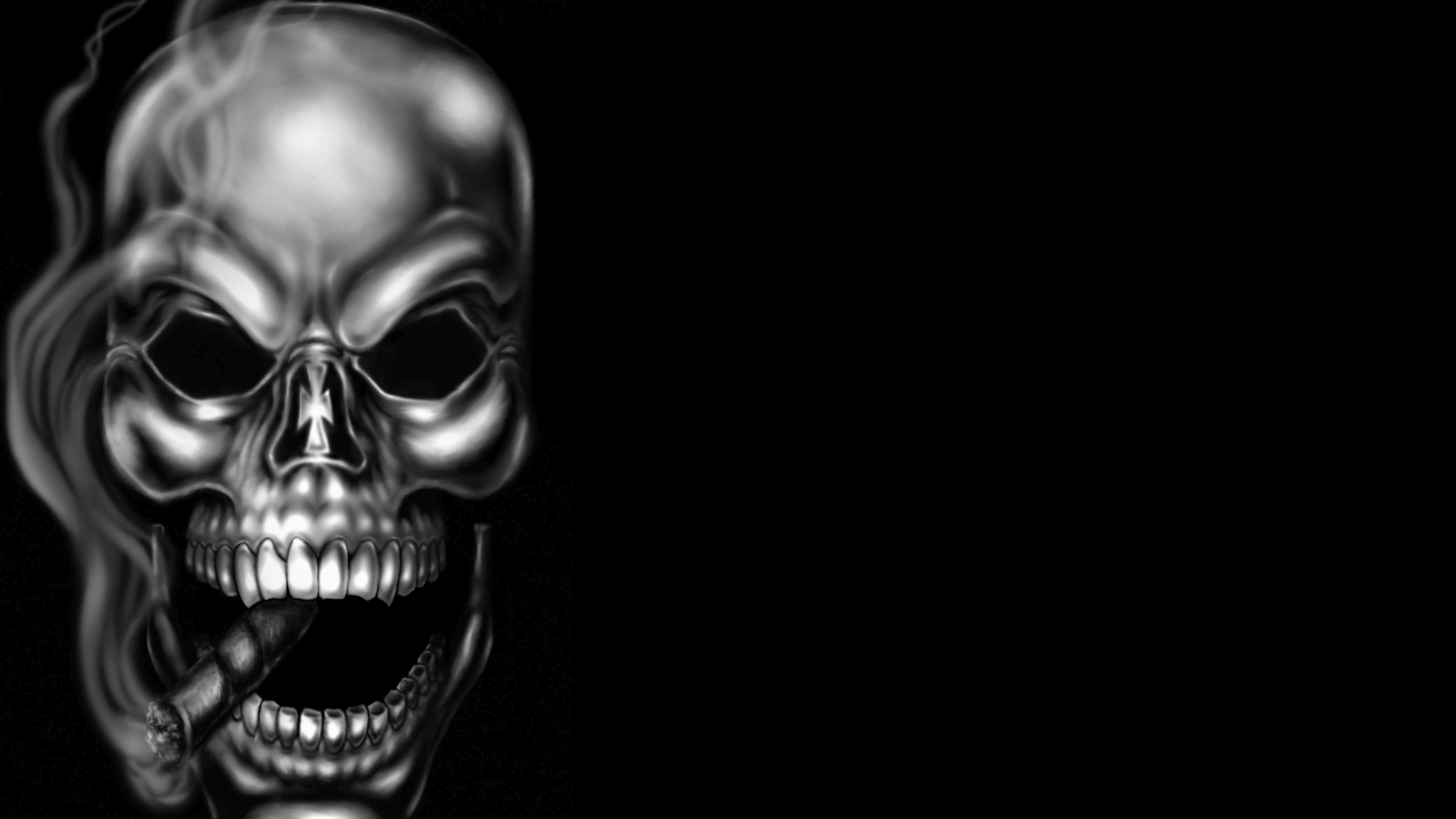Smoke Skull Background - HD Wallpaper 