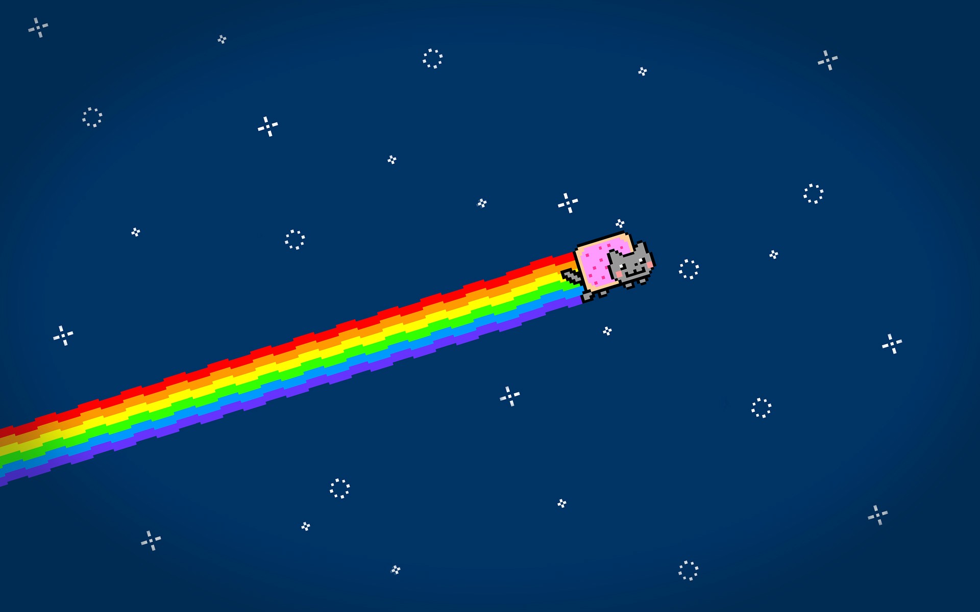 Flying Rainbow Kitty - HD Wallpaper 