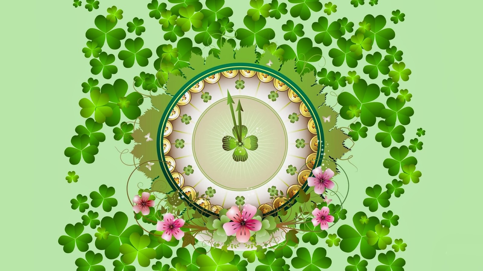 St Patrick S Day Wallpapers-14 - Border Clover Leaf Clipart - HD Wallpaper 