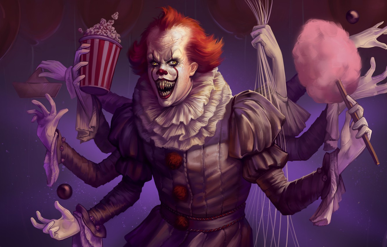 Photo Wallpaper Clown, Art, Many Hands, Artwork, It, - Pennywise Chapter 2 - HD Wallpaper 