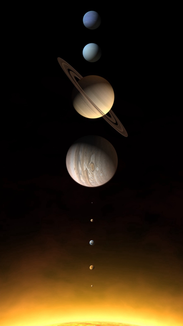 Realistic Solar System Planets Iphone Wallpaper - Solar System Wallpaper Iphone - HD Wallpaper 
