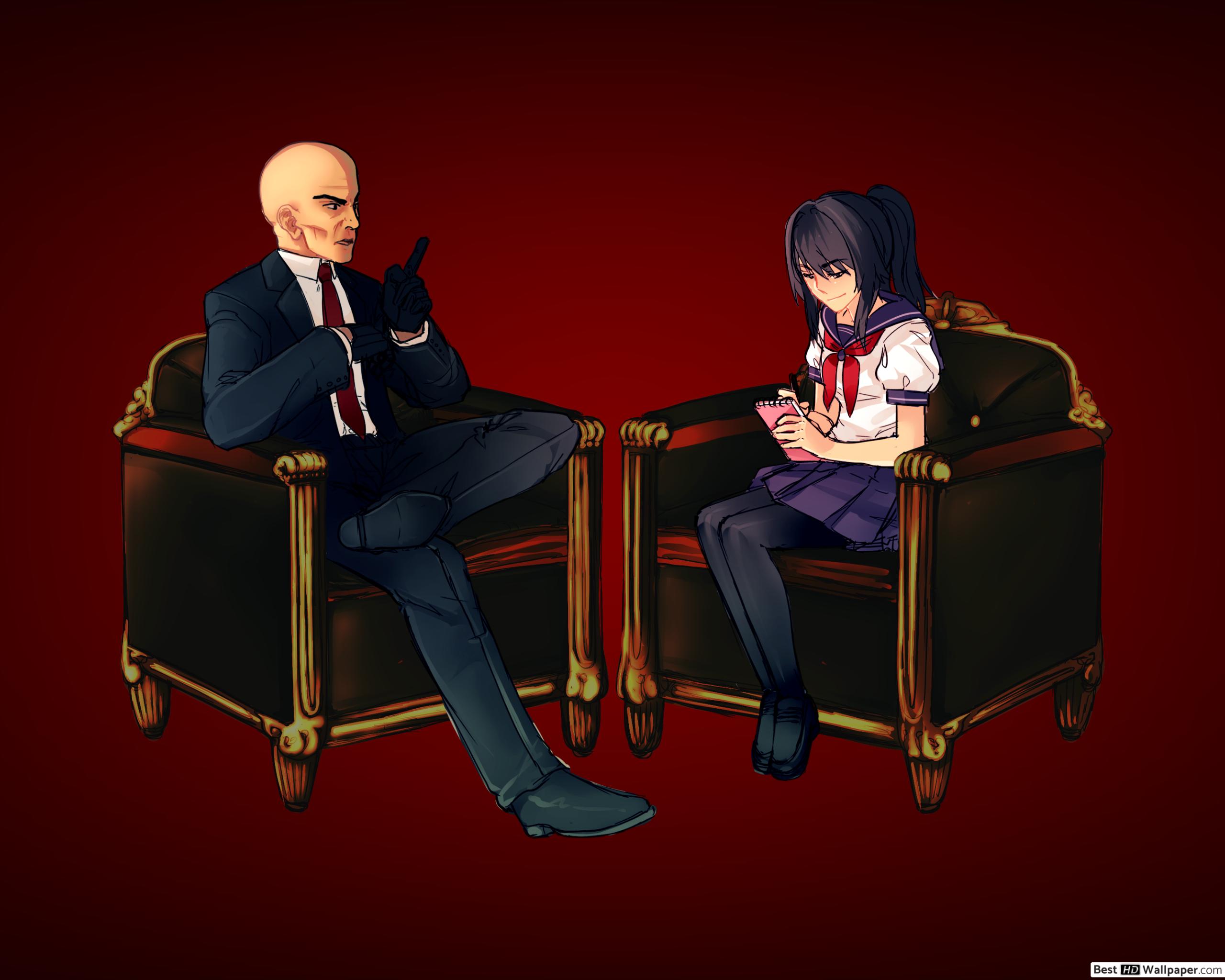 Yandere Simulator Hitman Art - HD Wallpaper 